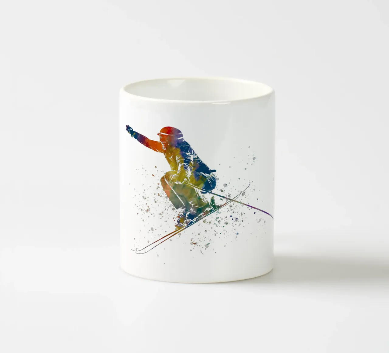 Sciatore in acquerello tazza in ceramica da ⚽ Sports Pulse