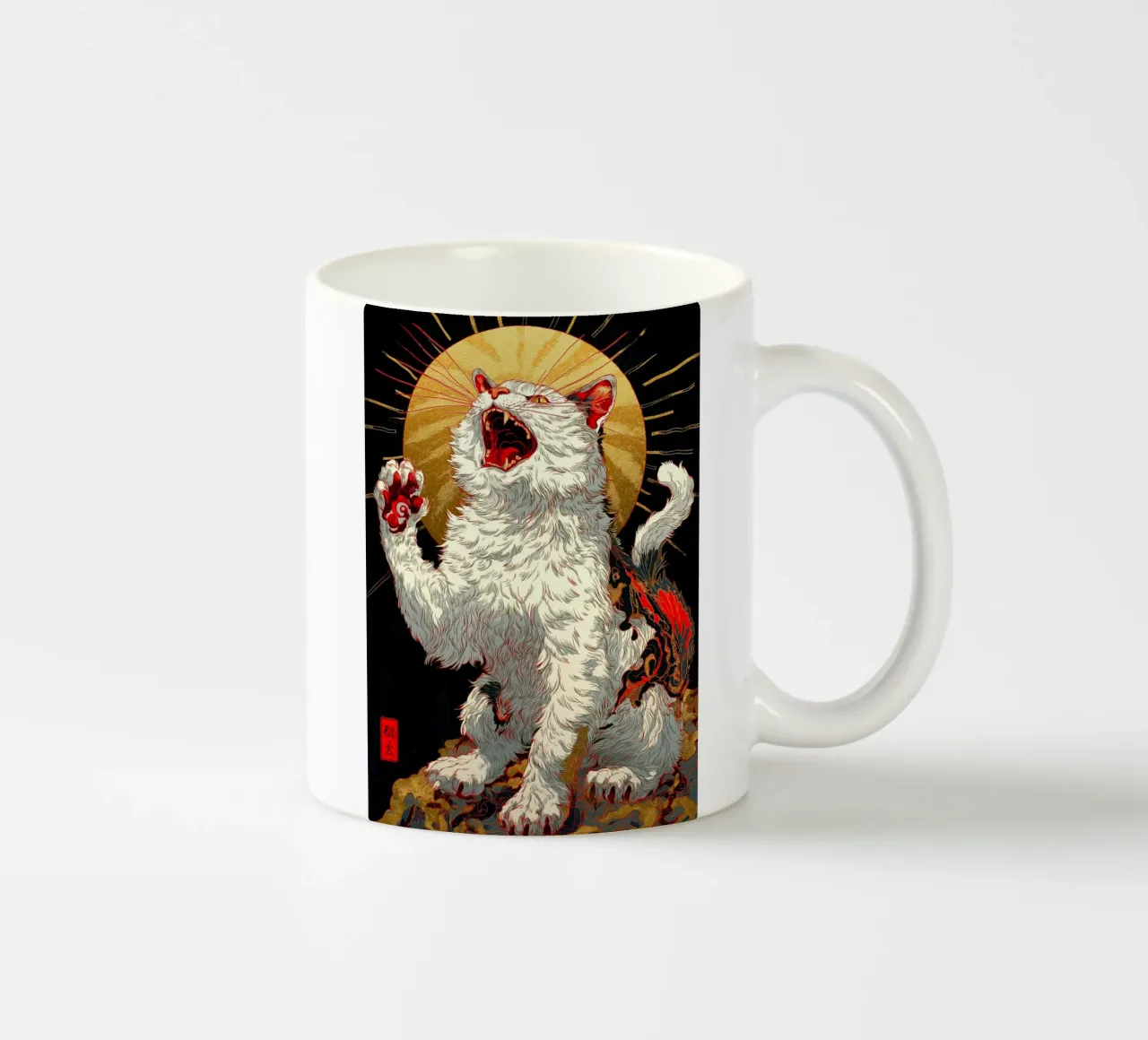 Gatto Ukiyo-e tazza in ceramica da Pixel Pixie Dust