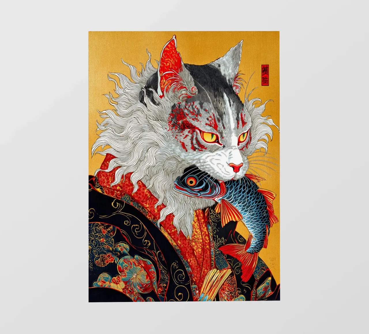 Gatto Ukiyo-e pellicola backlit da Pixel Pixie Dust