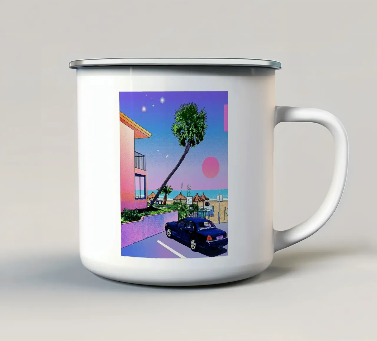 vaporwave hiroshi nagai tazza in smalto da MarshArt