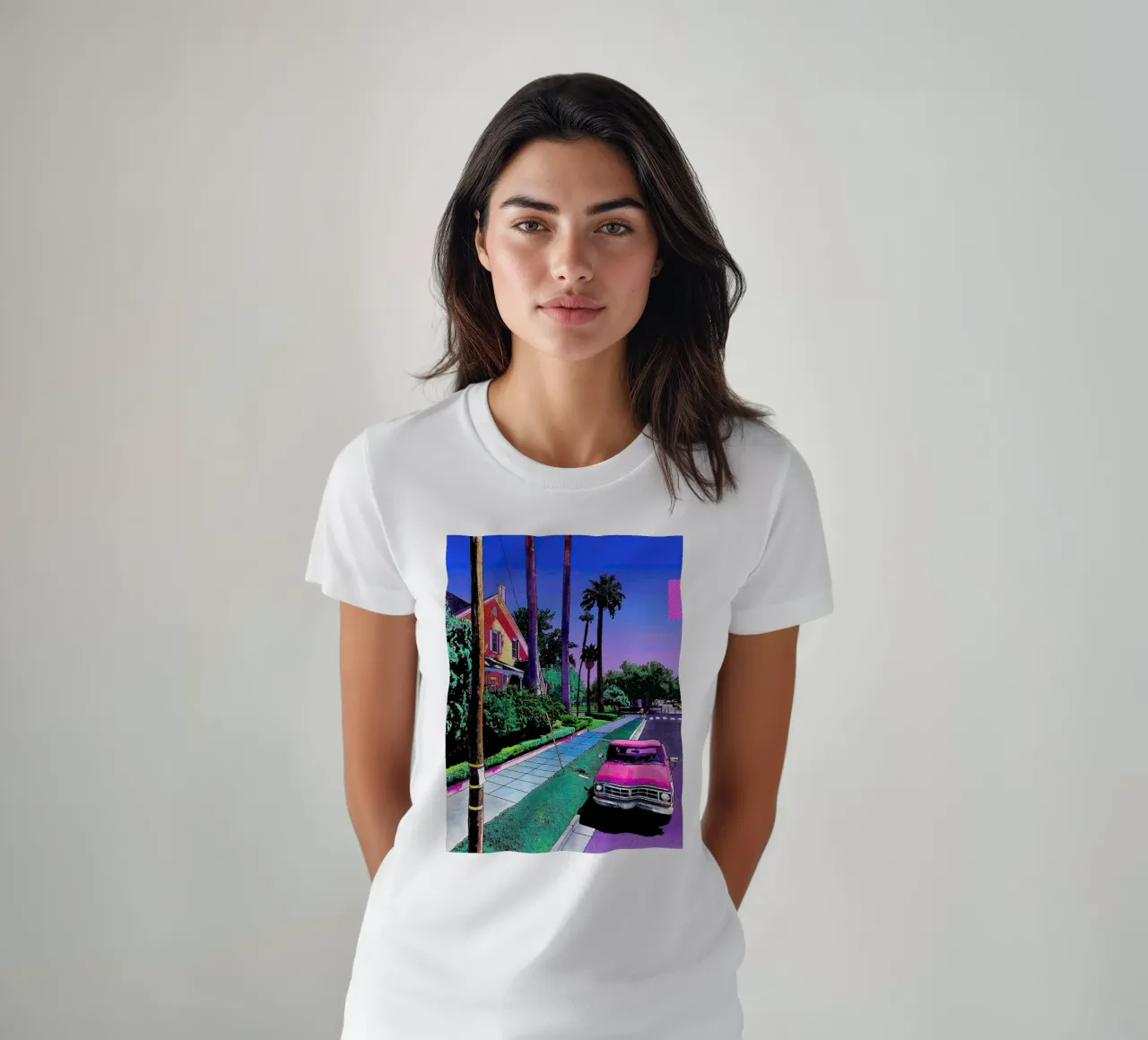 auto rosa Hiroshi Nagai t-shirt da MarshArt