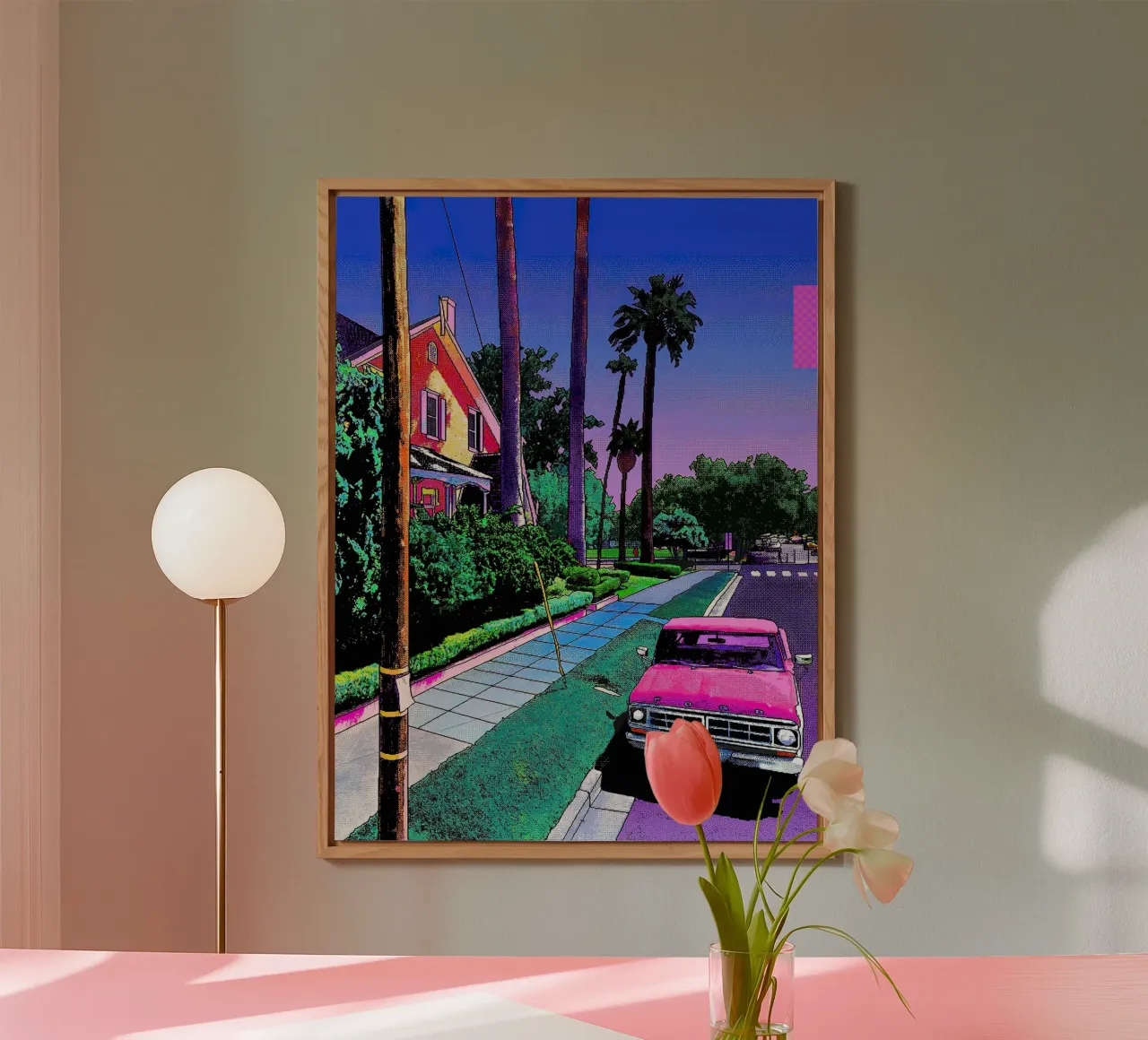 auto rosa Hiroshi Nagai alluminio dibond da MarshArt