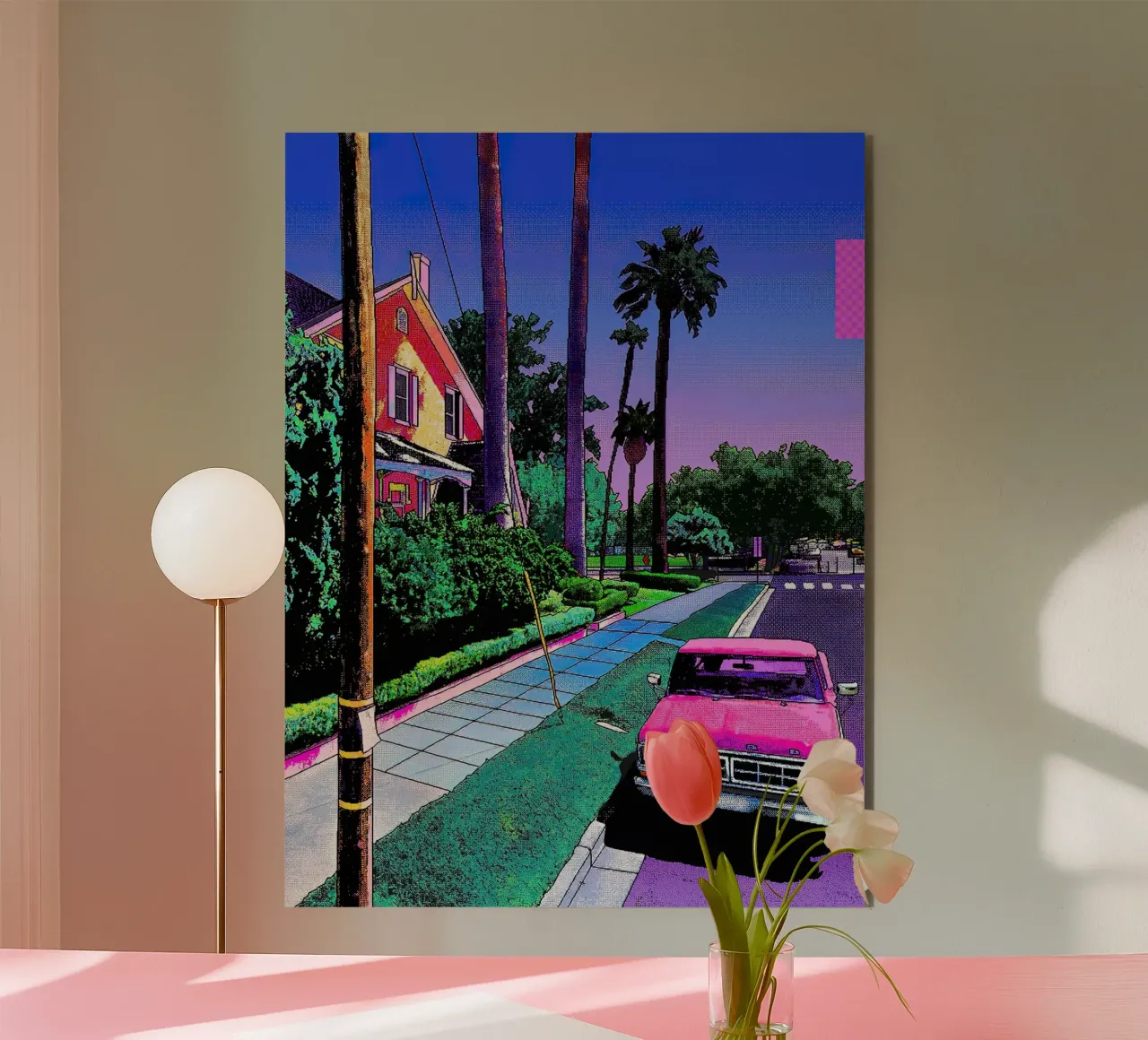 auto rosa Hiroshi Nagai alluminio dibond da MarshArt