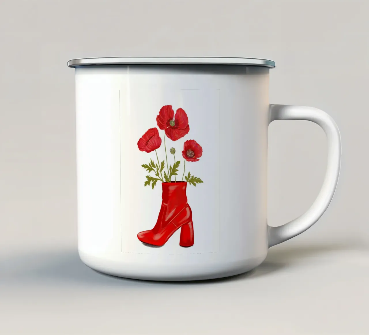 Poppier to Go tazza in smalto da Illustration Raissa Oltmanns