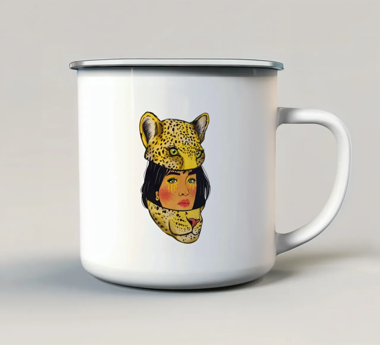 Duro all'esterno, morbido all'interno tazza in smalto da Illustration Raissa Oltmanns