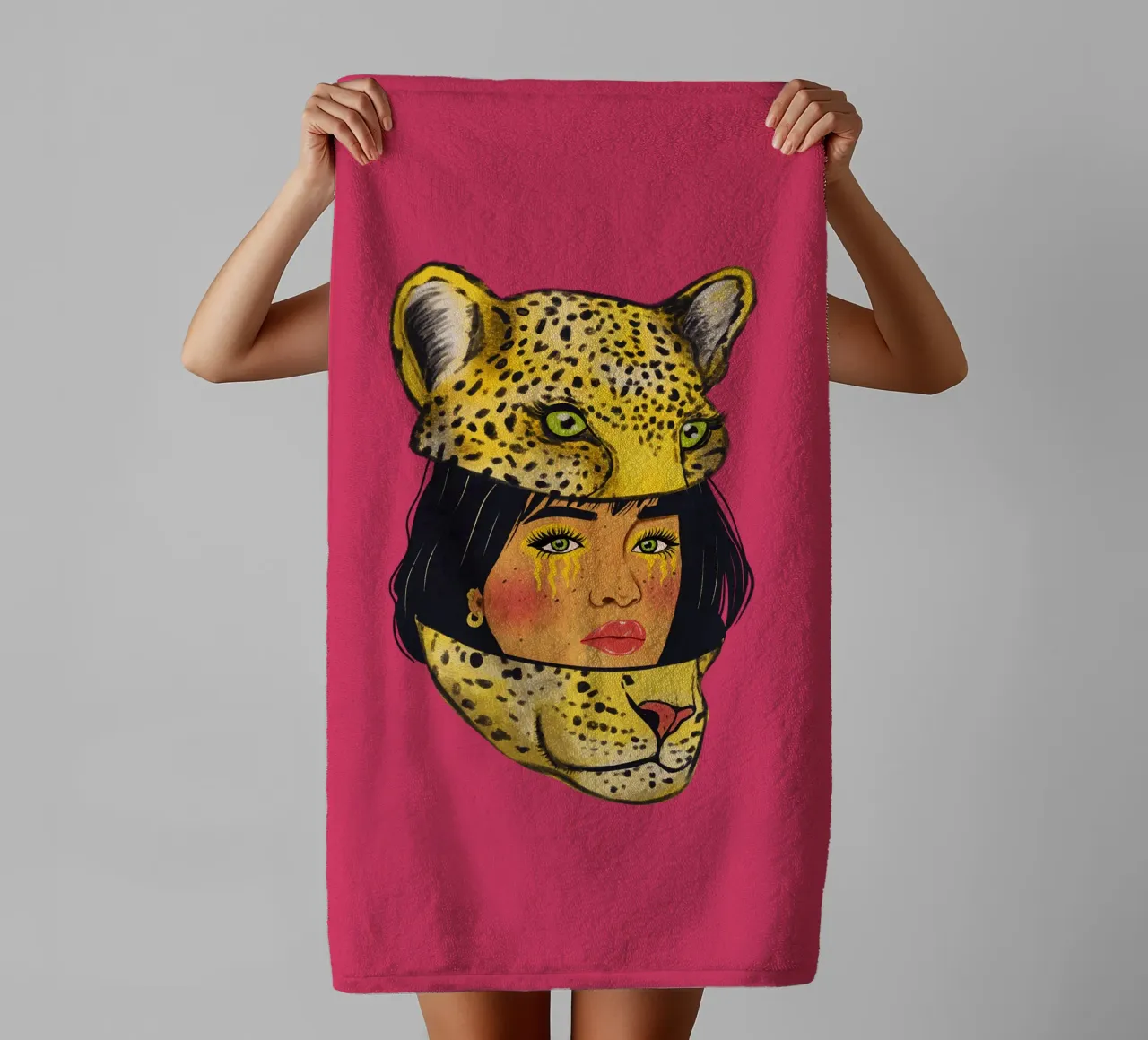 Tough on the outside, soft on the inside towel by Illustration Raissa Oltmanns