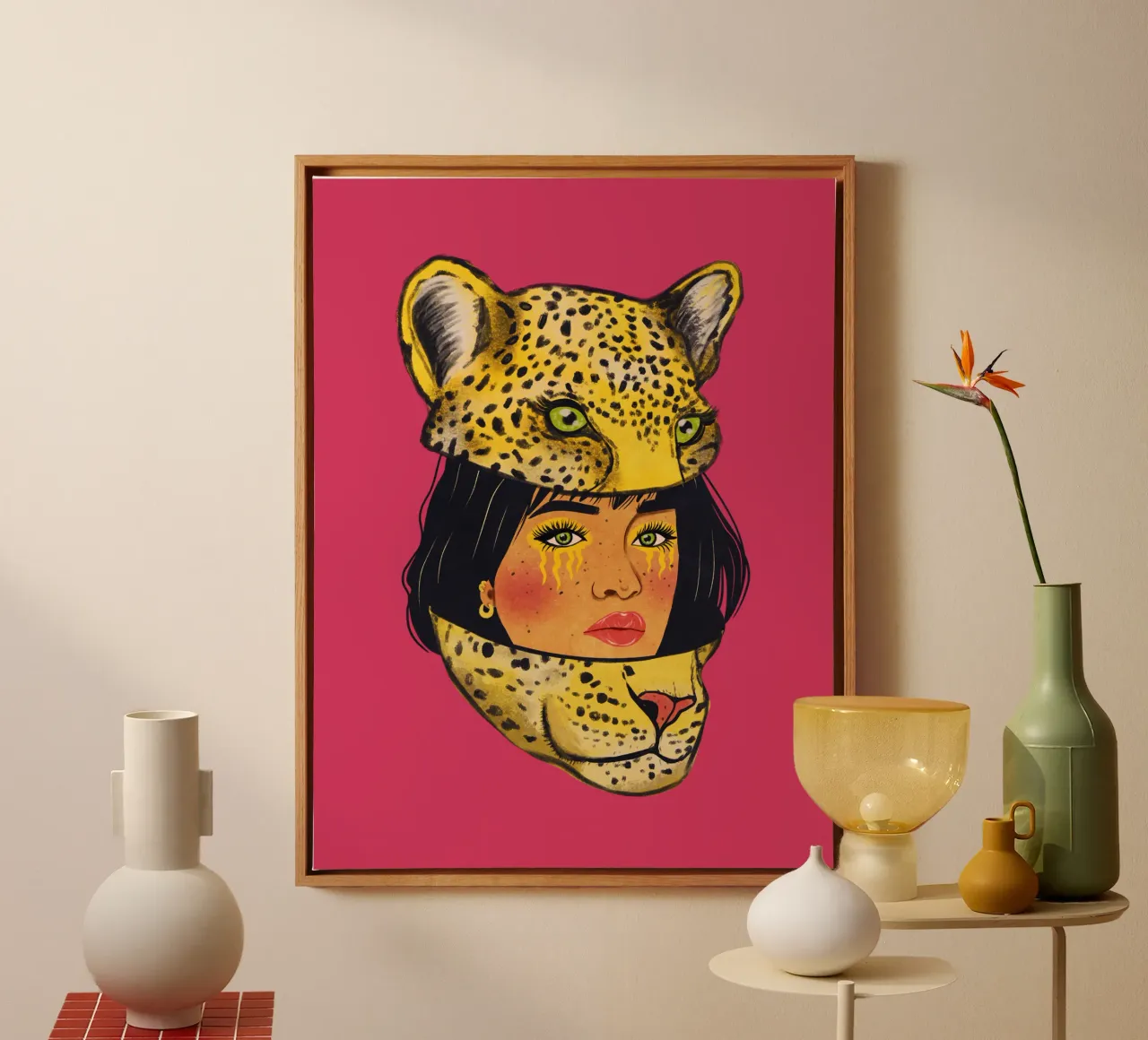 Tough on the outside, soft on the inside canvas with Floater frame by Illustration Raissa Oltmanns