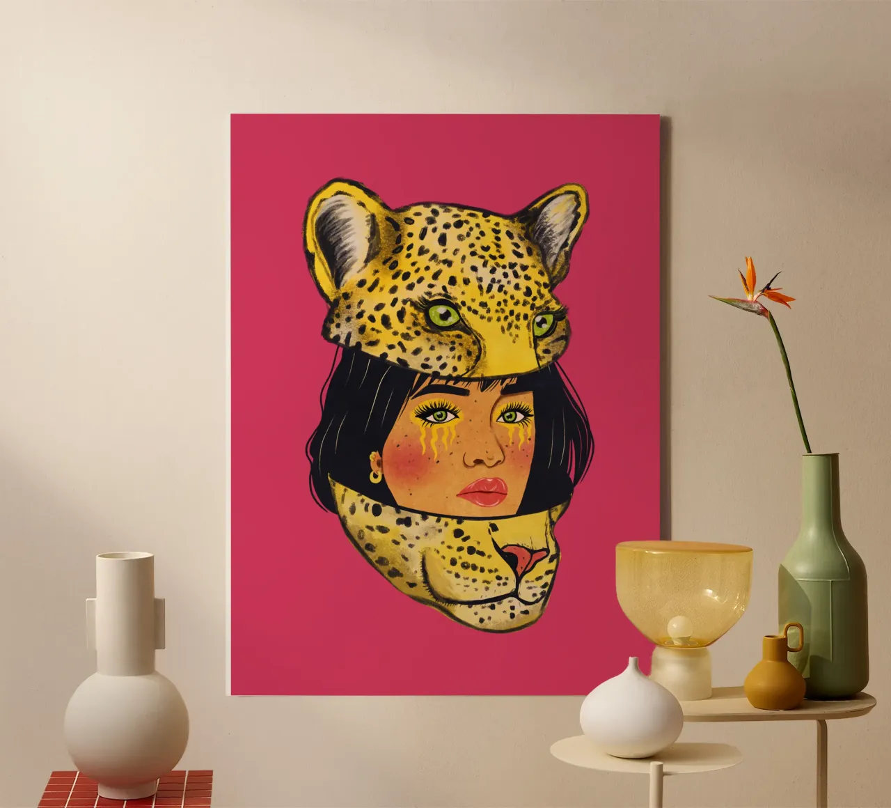 Tough on the outside, soft on the inside canvas with Floater frame by Illustration Raissa Oltmanns