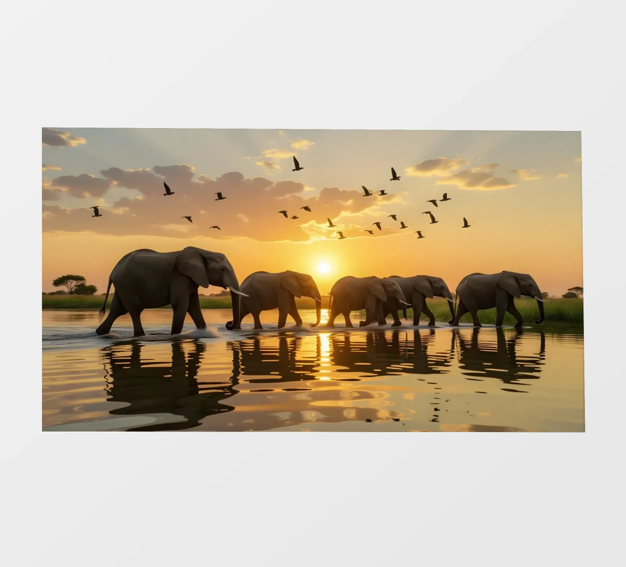 Elephants in the African savannah pvc cover by Wild Beauty
