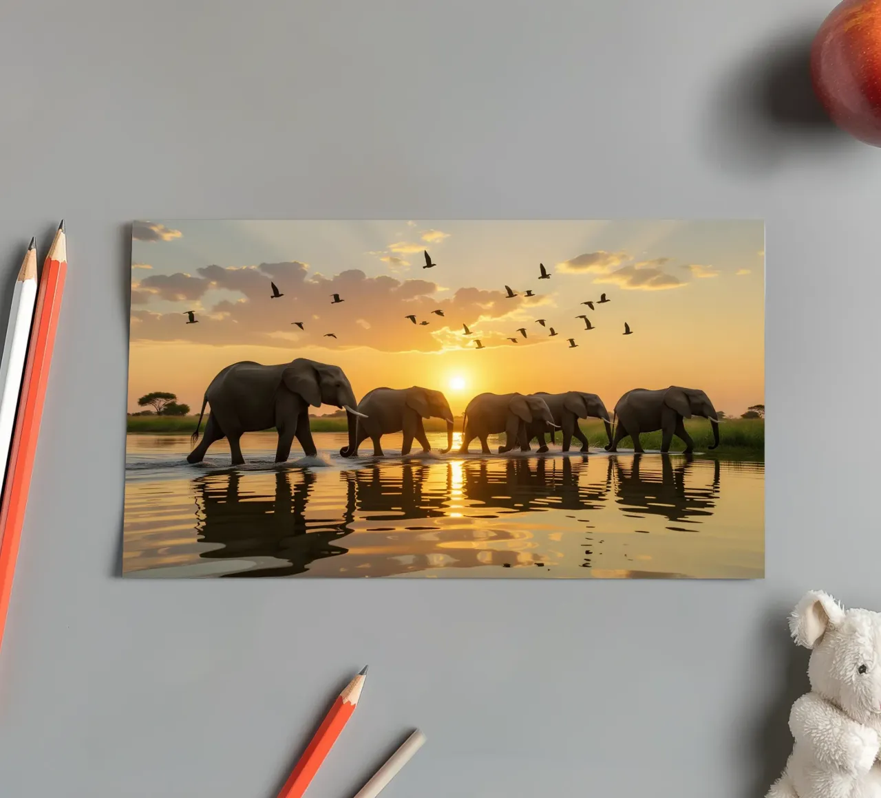 Elephants in the African savannah sticker sheet by Wild Beauty