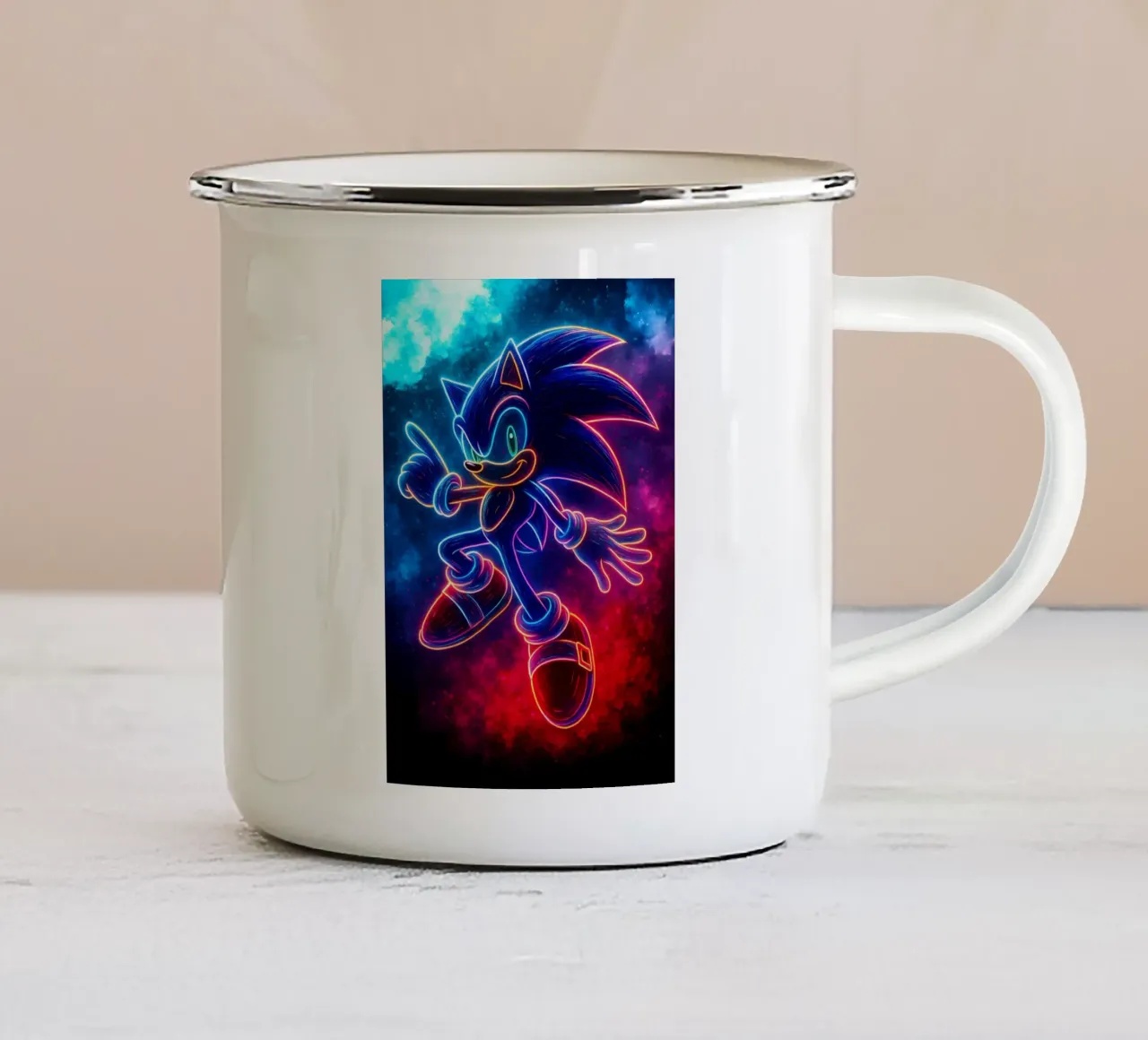 Soul Of Sonic the Hedgehog Sonic tazza in smalto da DGSoulheroes