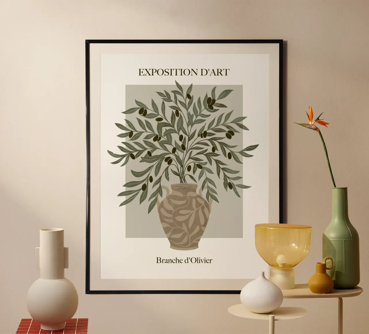 Branche d'Olivier poster con telaio in alluminio da Laura Graves