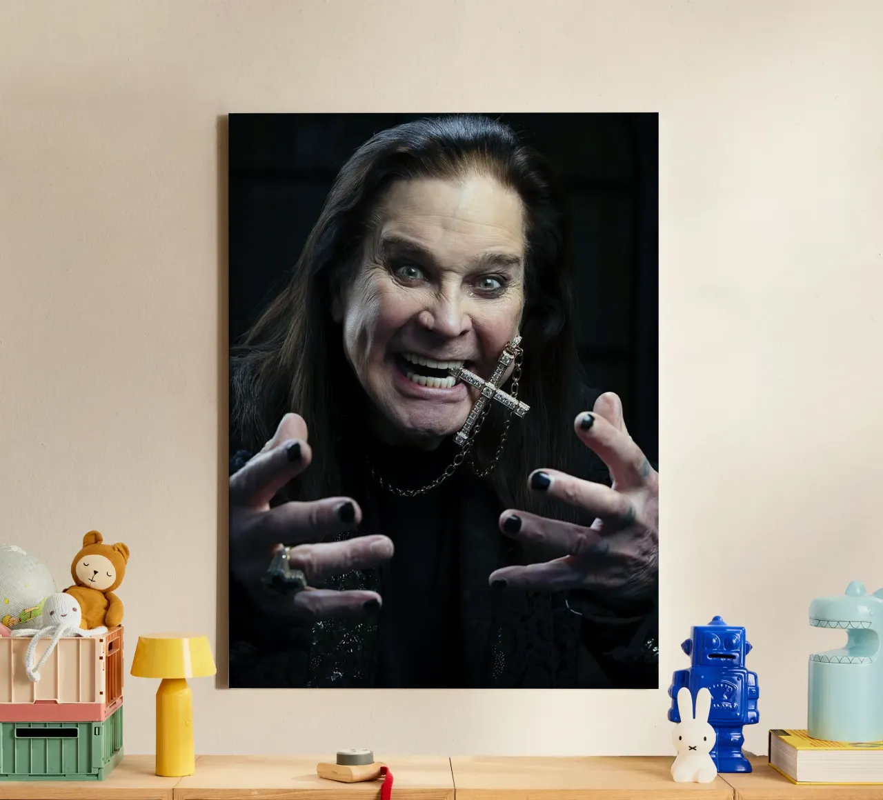 Ozzy Osbourne tela con Cornice a cassetta da Musadad Shop