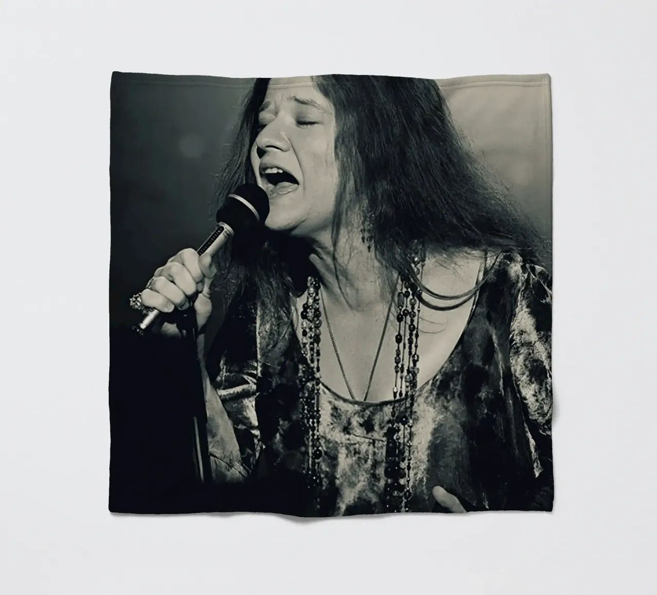 Janis Joplin fleece blanket by Musadad Shop