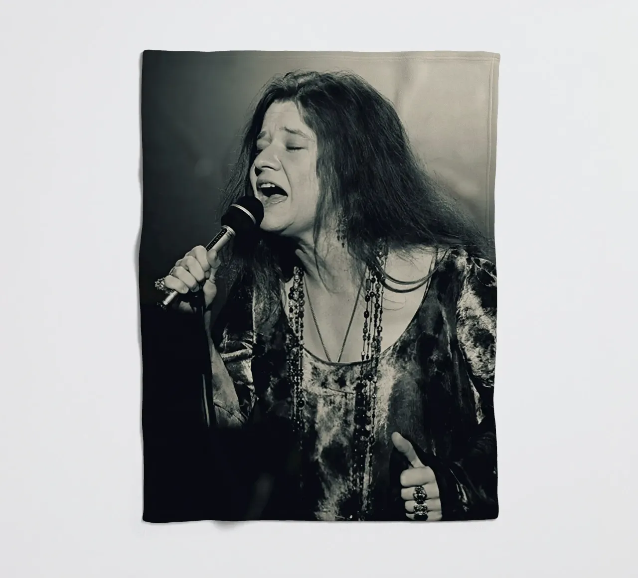 Janis Joplin fleece blanket by Musadad Shop
