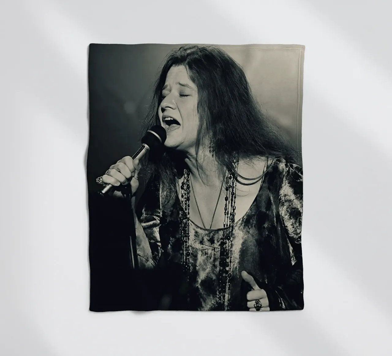 Janis Joplin fleece blanket by Musadad Shop