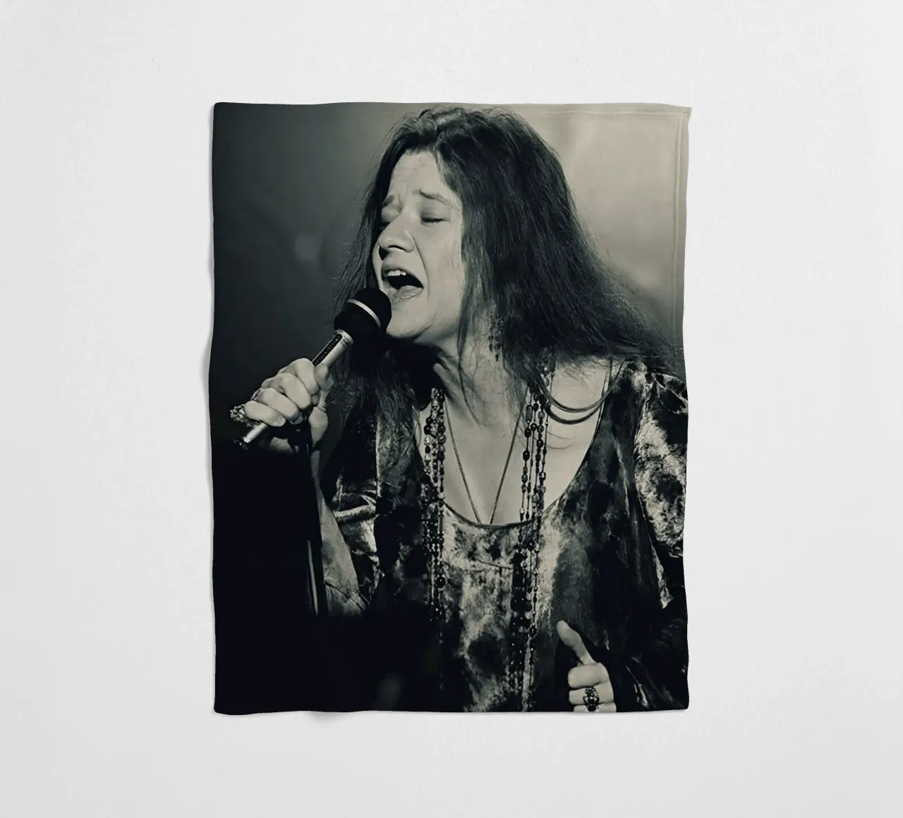 Janis Joplin fleece blanket by Musadad Shop