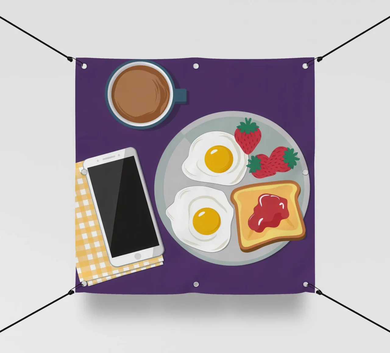 Colazione moderna Flatlay telo in pvc da Mark Solaria
