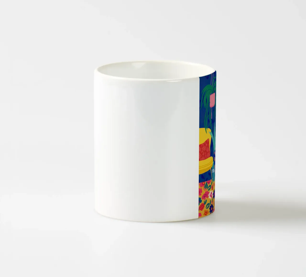 Donna in abito floreale tazza in ceramica da Mark Solaria