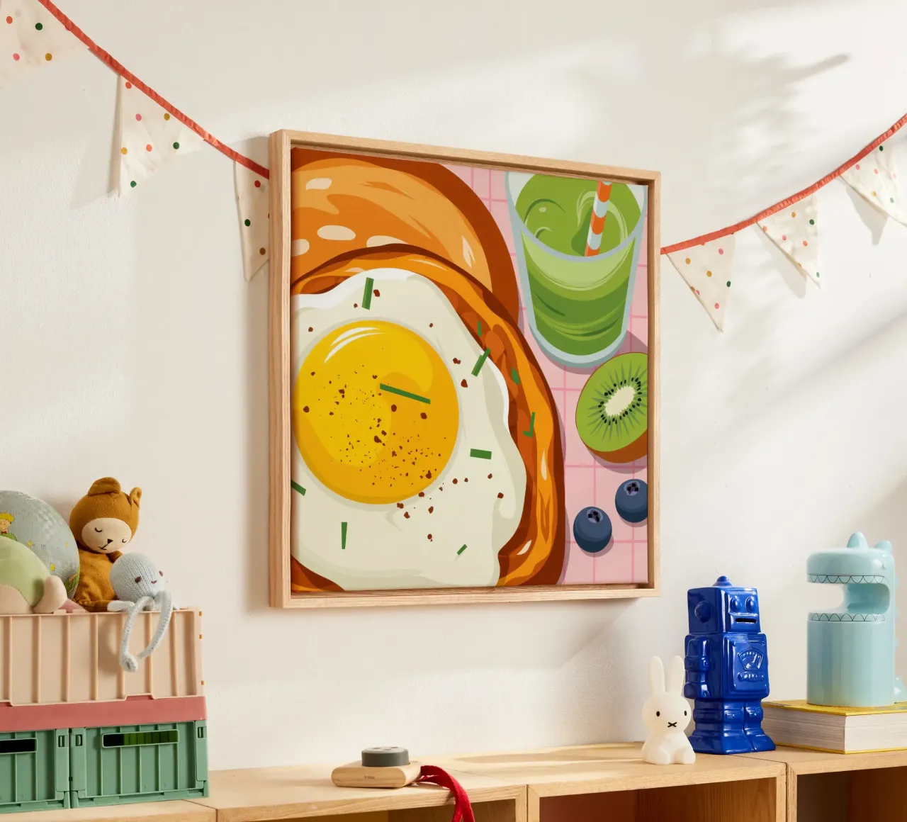 Perfecte ei Kiwi Smoothie canvas van Mark Solaria