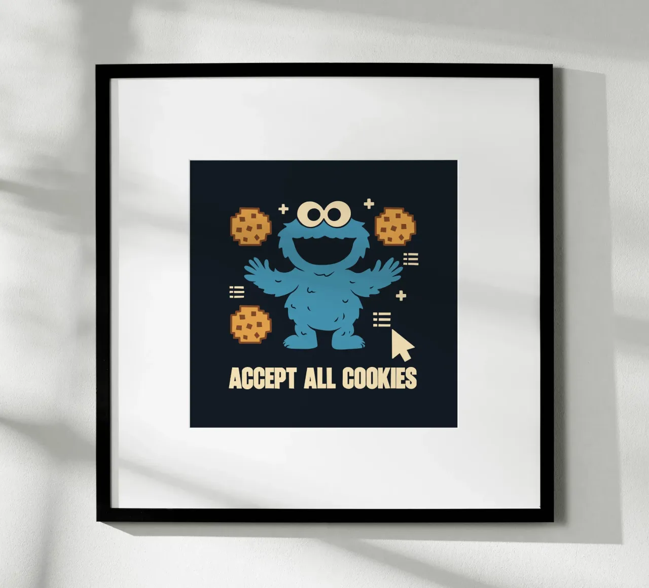 Accettare tutti i cookie poster con telaio in legno da Loobs