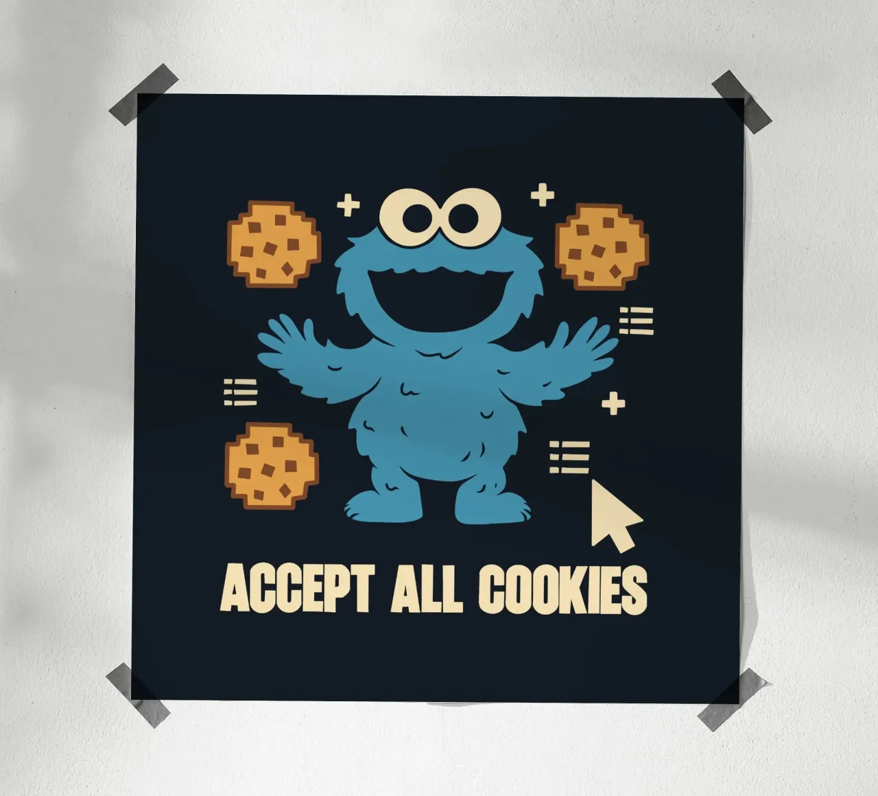 Accettare tutti i cookie poster con telaio in legno da Loobs