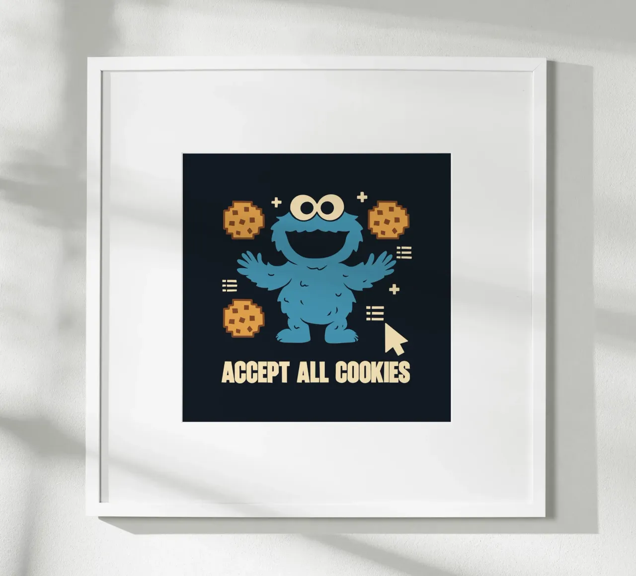 Accettare tutti i cookie poster con telaio in legno da Loobs