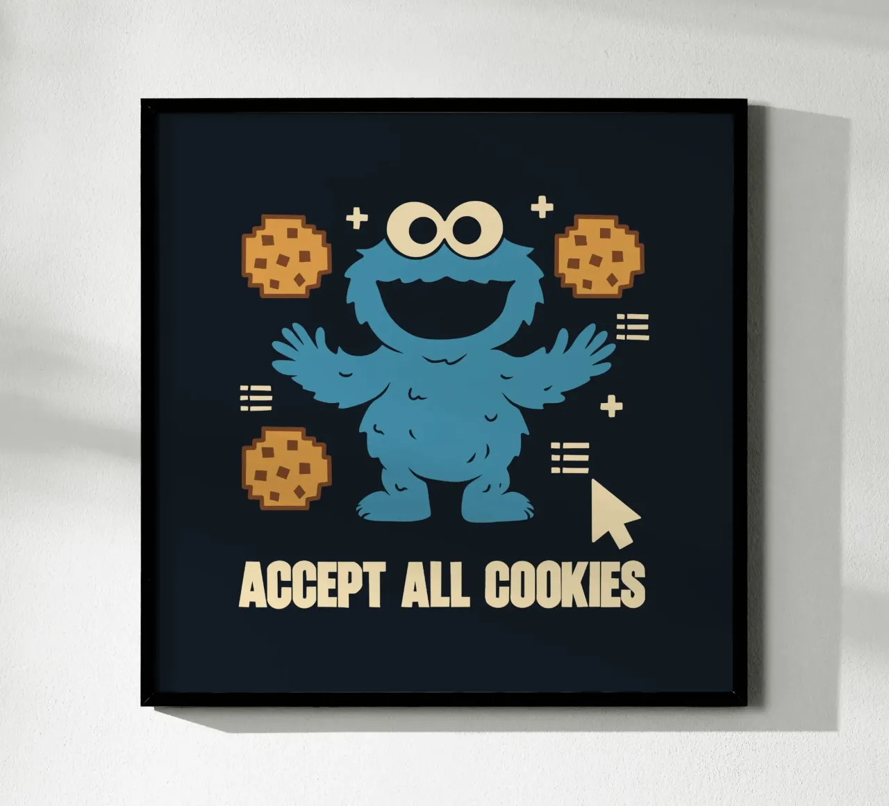 Accettare tutti i cookie poster con telaio in legno da Loobs