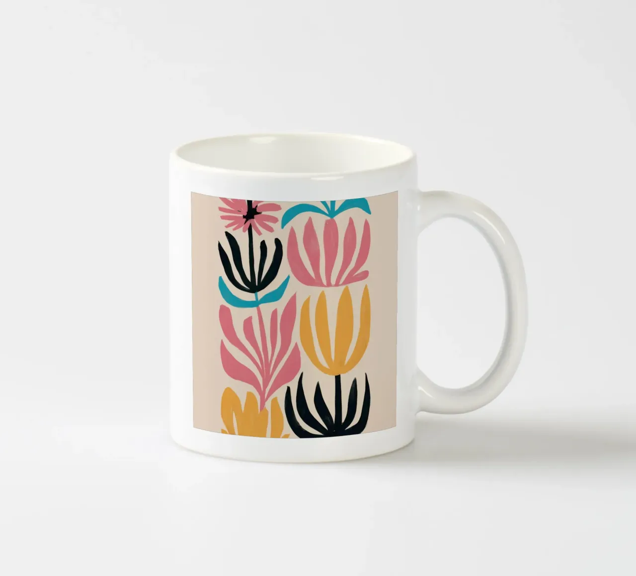 Tulipani rosa astratti tazza in ceramica da Mark Solaria