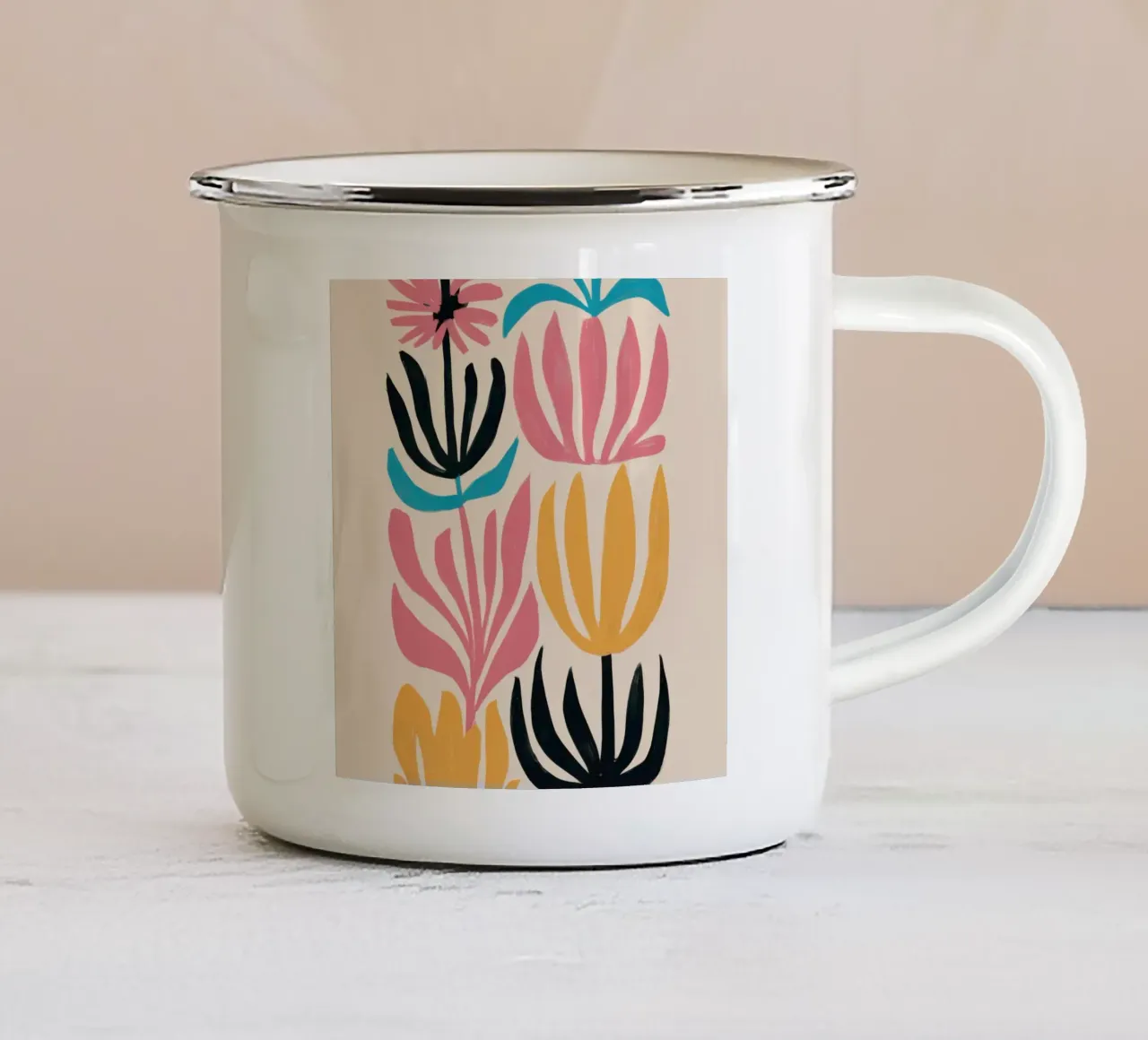 Tulipani rosa astratti tazza in smalto da Mark Solaria