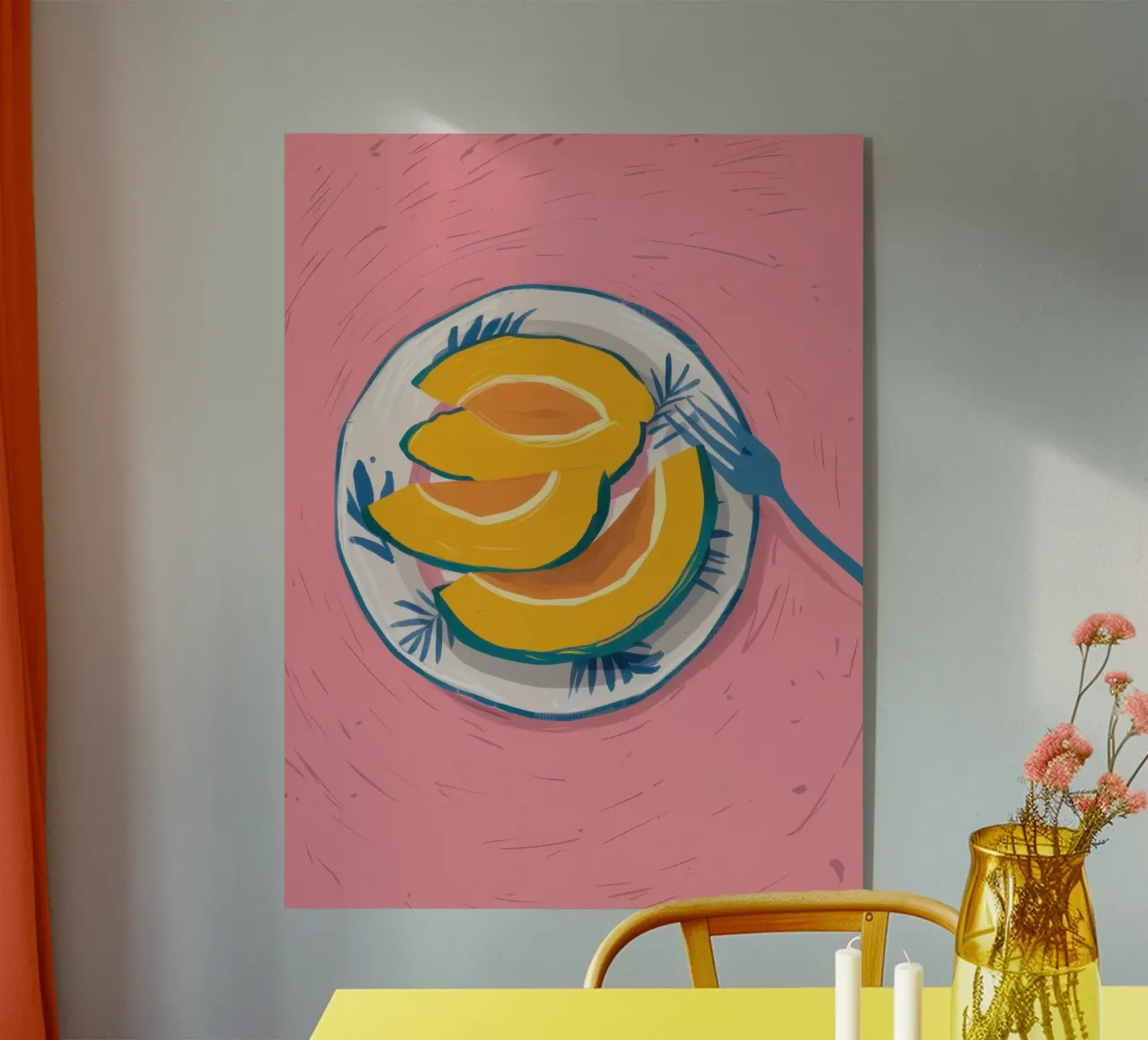 Piatto di mango a fette plexiglass da Mark Solaria
