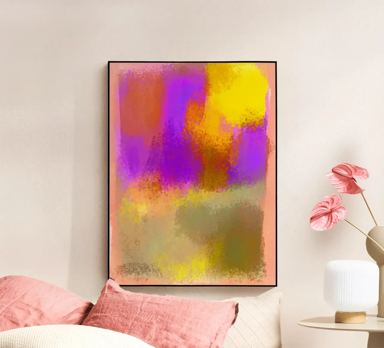 Abstrakte fliegende Zitrone Acryl-Glas von Illustration Raissa Oltmanns