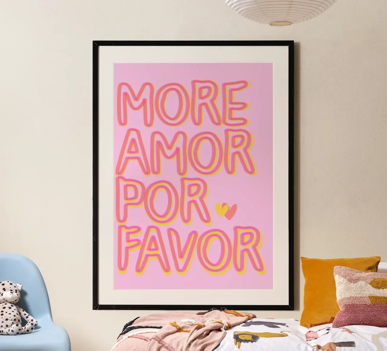 More Amore Por Favor poster con telaio in legno da Attaboy Dsgn