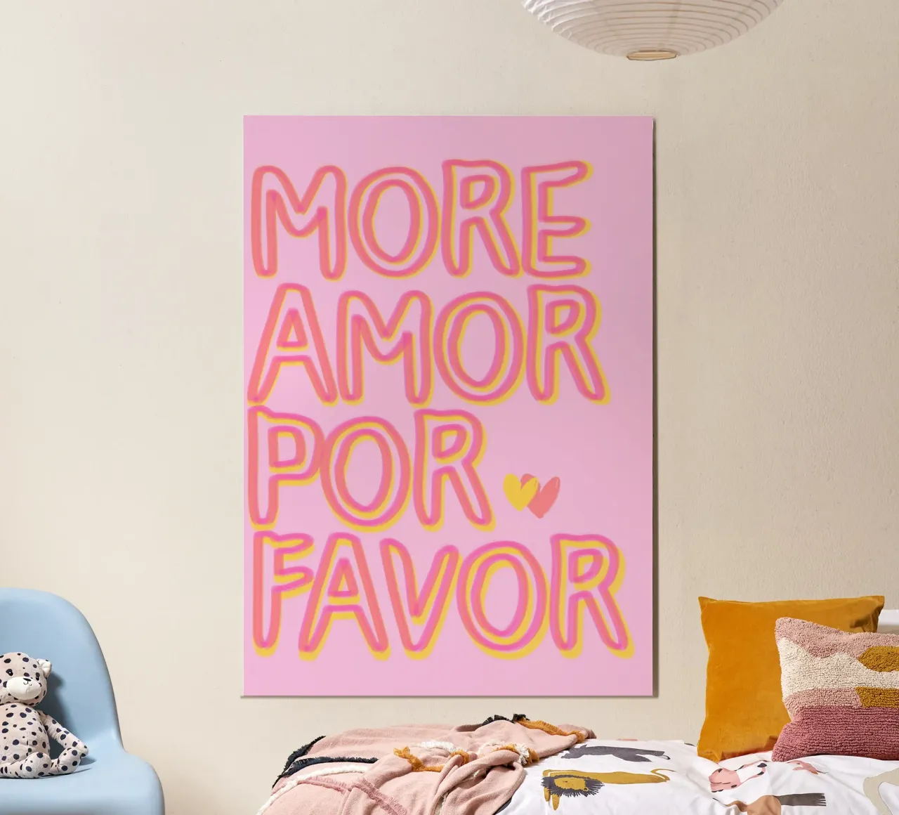 More Amore Por Favor poster con telaio in legno da Attaboy Dsgn