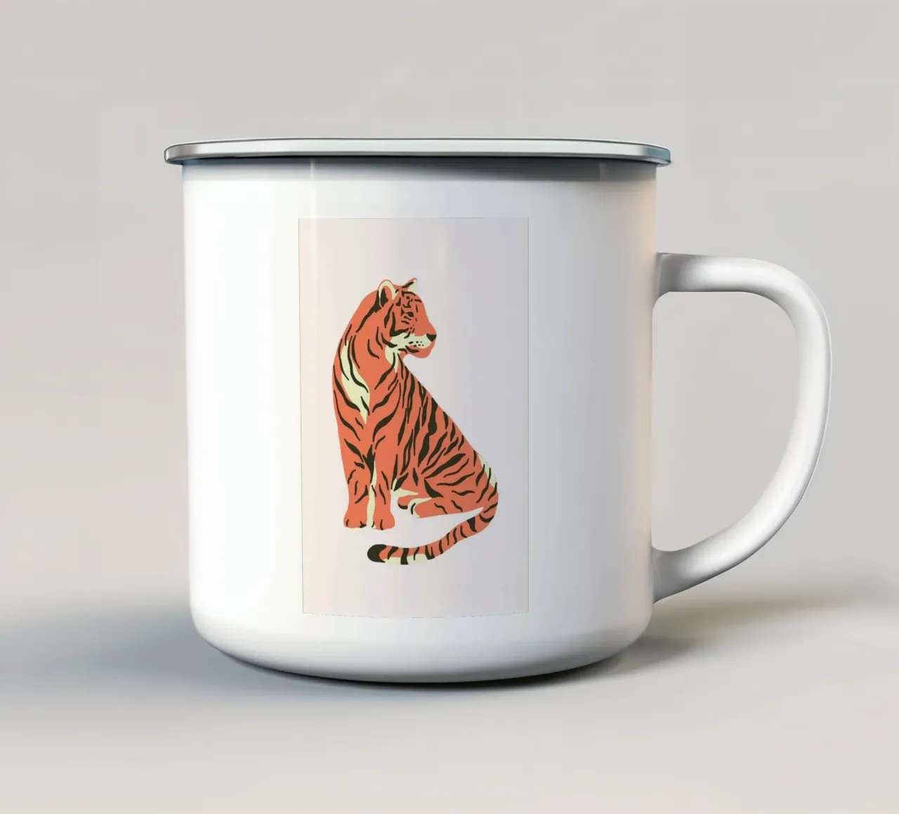 Stampa d'arte moderna sulla tigre - Poster digitale astratto sulla fauna selvatica tazza in smalto da homdeco