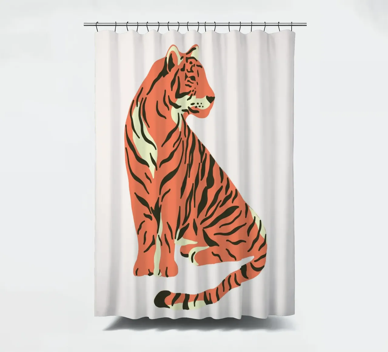 Moderne Tijger Kunstdruk - Abstracte Wilde Dieren Digitale Poster douchegordijn van homdeco
