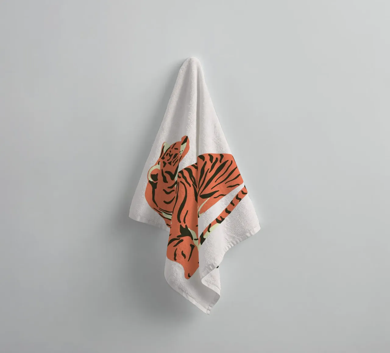 Moderne Tijger Kunstdruk - Abstracte Wilde Dieren Digitale Poster badhanddoek van homdeco