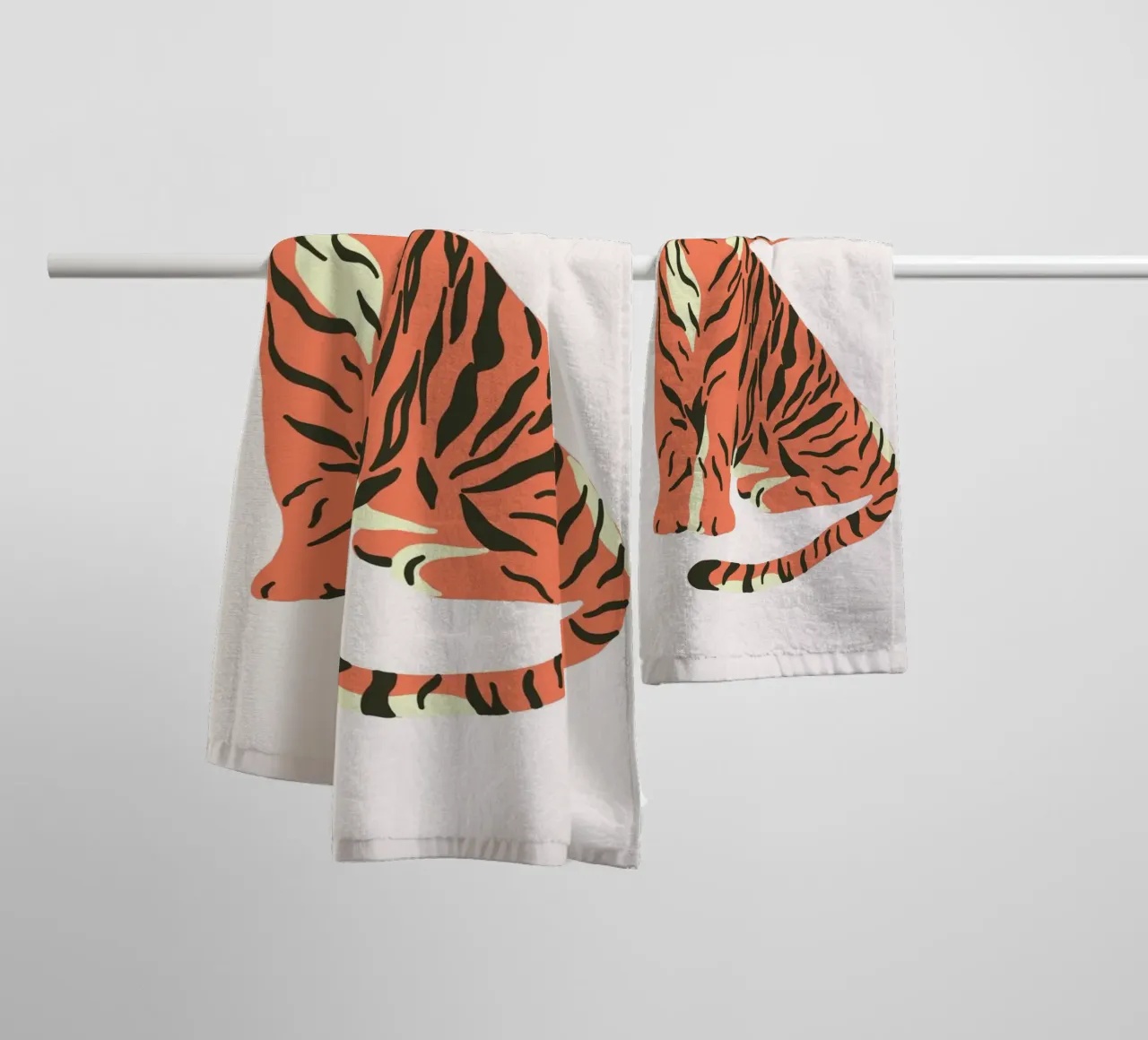 Moderne Tijger Kunstdruk - Abstracte Wilde Dieren Digitale Poster badhanddoek van homdeco