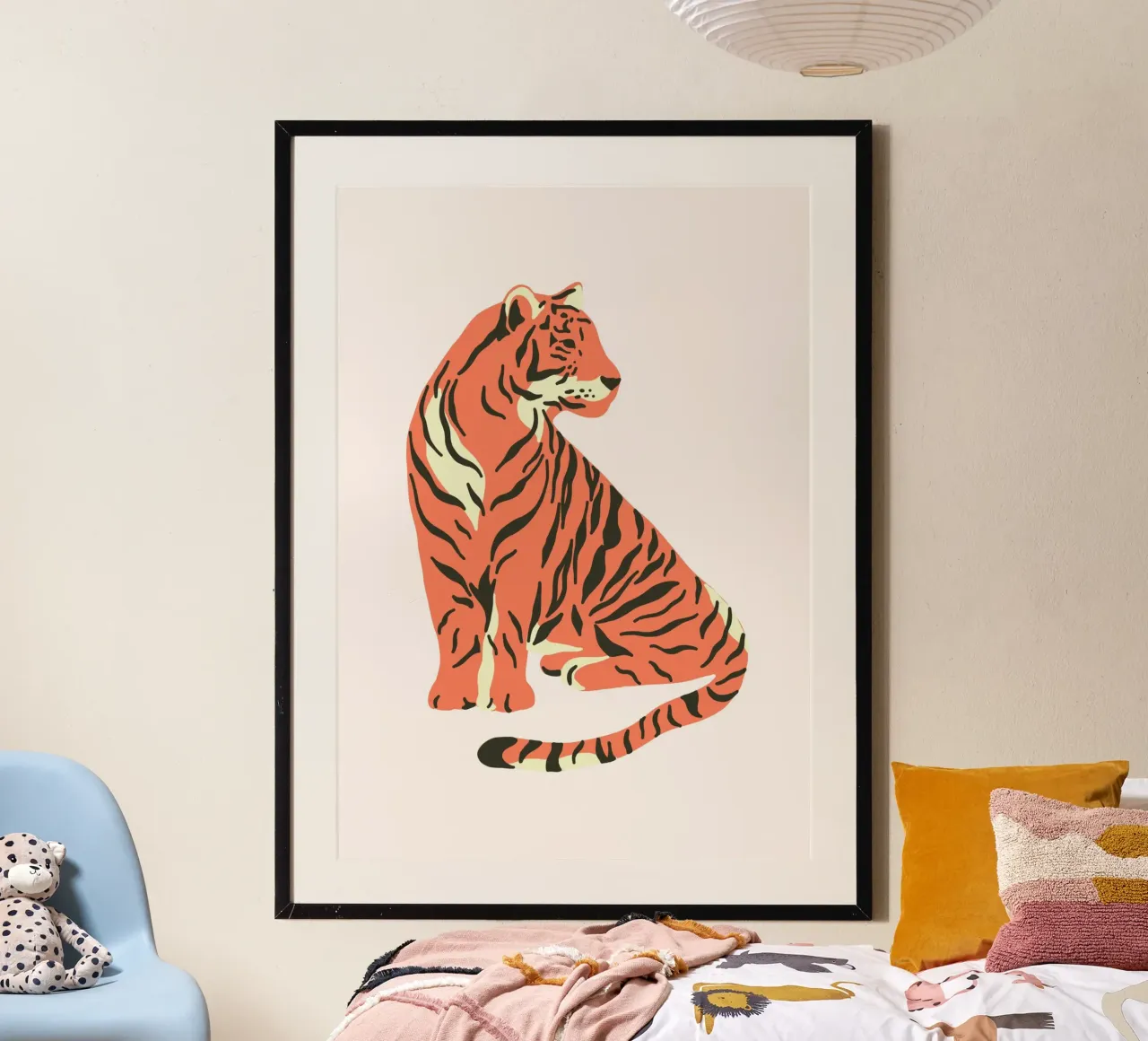 Moderne Tijger Kunstdruk - Abstracte Wilde Dieren Digitale Poster hahnemühle van homdeco