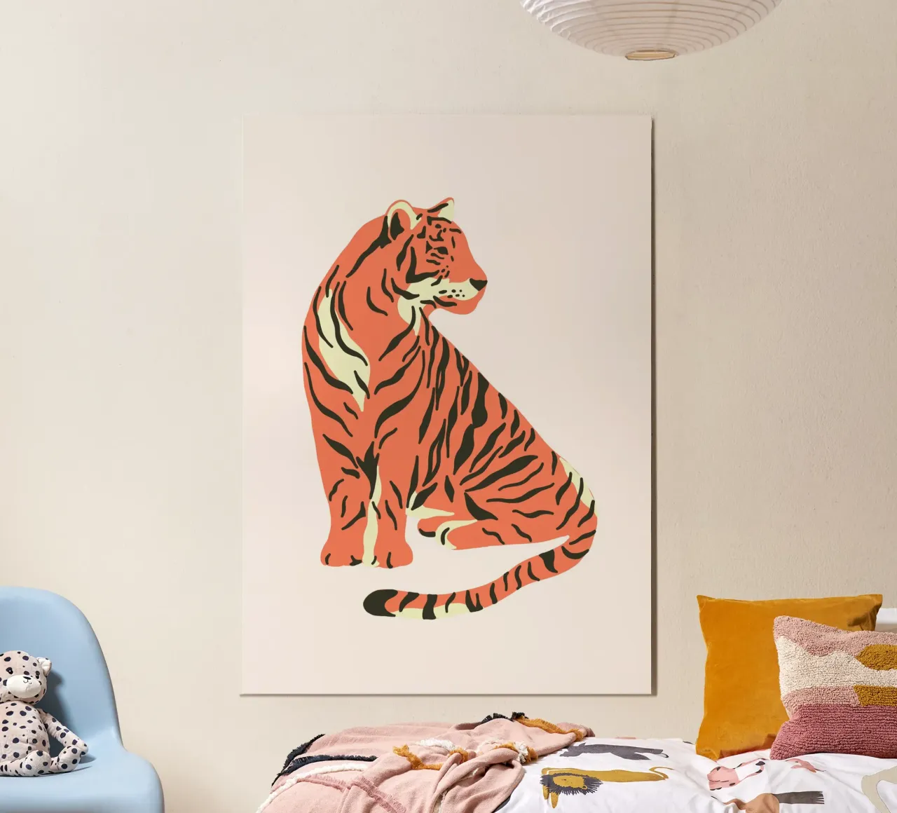 Moderne Tijger Kunstdruk - Abstracte Wilde Dieren Digitale Poster hahnemühle van homdeco