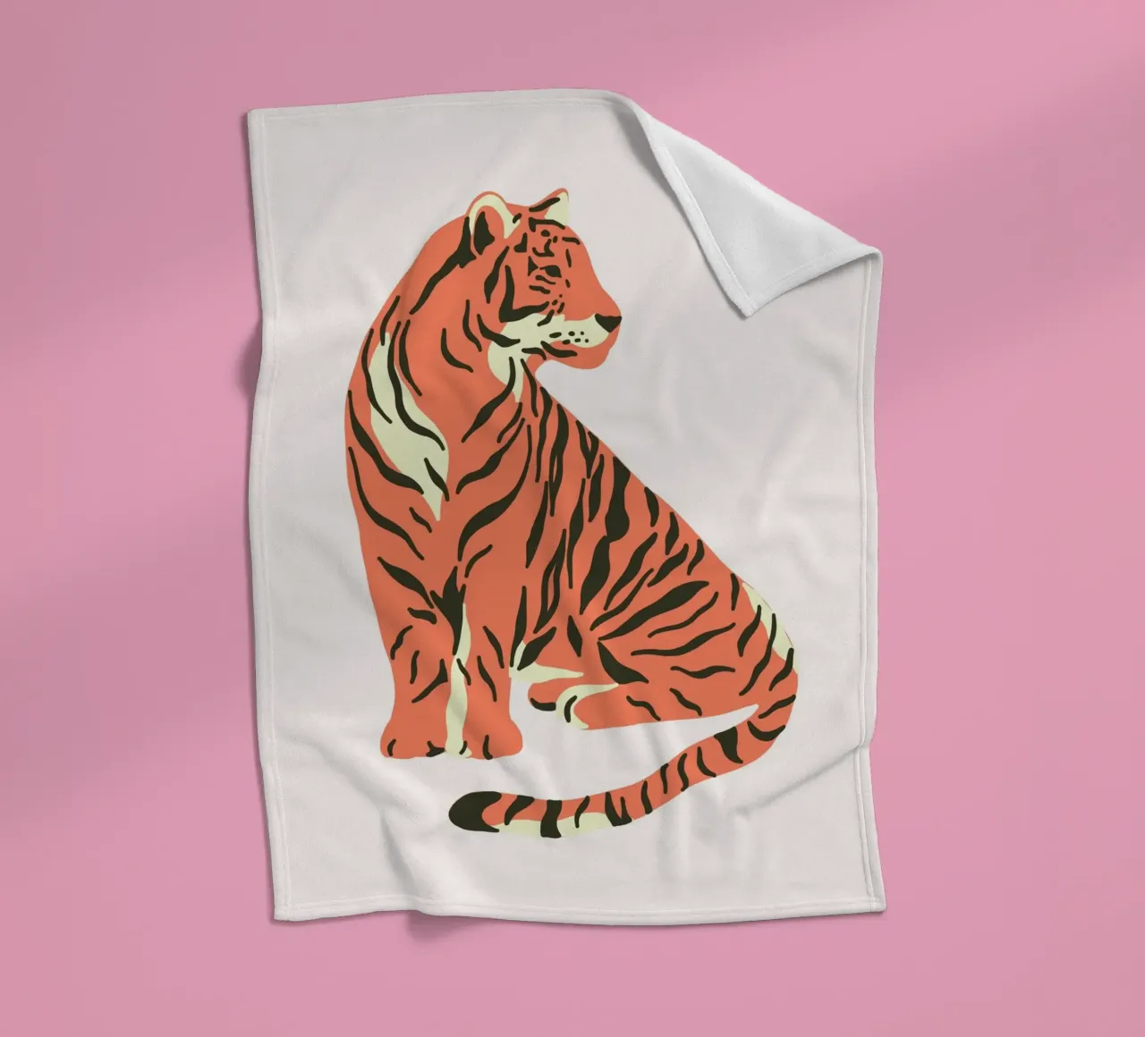 Moderne Tijger Kunstdruk - Abstracte Wilde Dieren Digitale Poster fleecedeken van homdeco