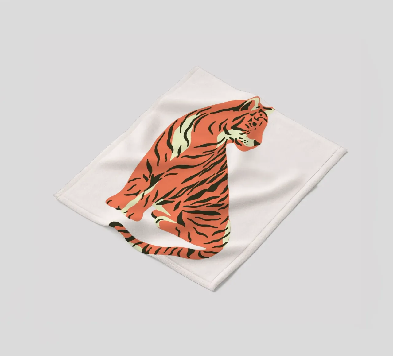 Moderne Tijger Kunstdruk - Abstracte Wilde Dieren Digitale Poster fleecedeken van homdeco