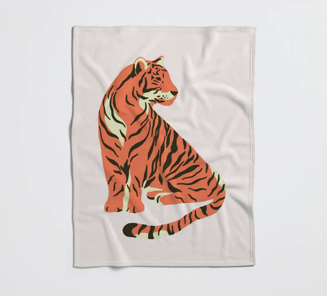 Moderne Tijger Kunstdruk - Abstracte Wilde Dieren Digitale Poster fleecedeken van homdeco