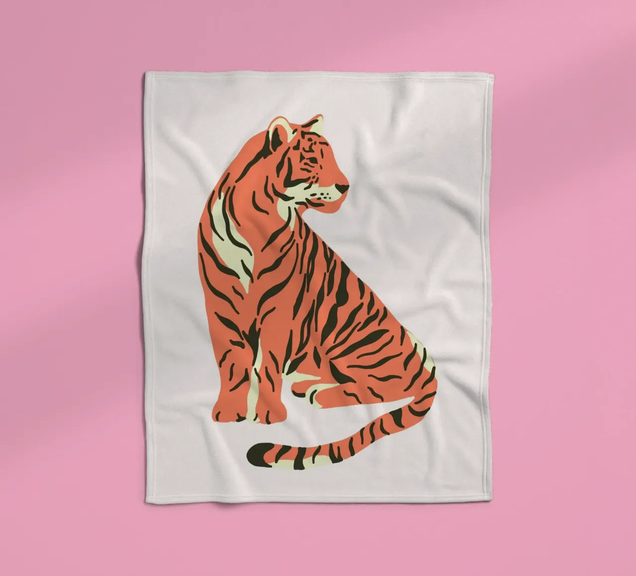 Moderne Tijger Kunstdruk - Abstracte Wilde Dieren Digitale Poster fleecedeken van homdeco