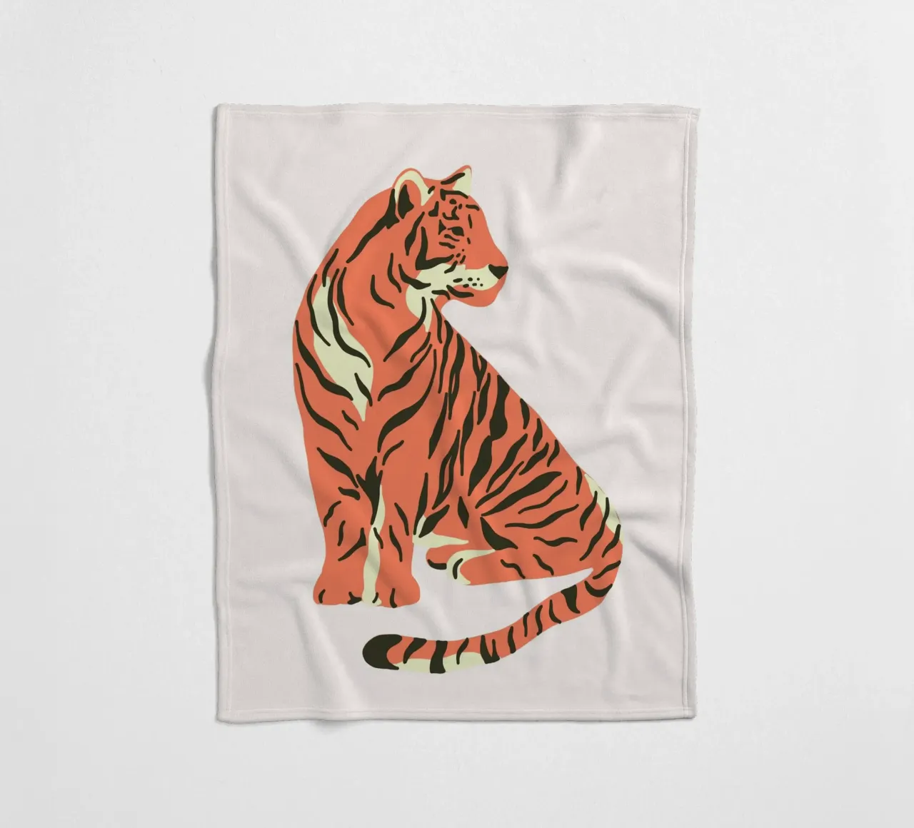 Moderne Tijger Kunstdruk - Abstracte Wilde Dieren Digitale Poster fleecedeken van homdeco