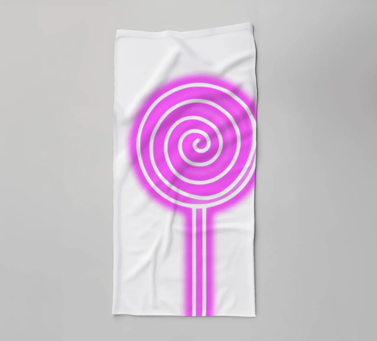 Lollipop Pop Art rosa neon - Stampa digitale Sweet Glow asciugamano da bagno da homdeco