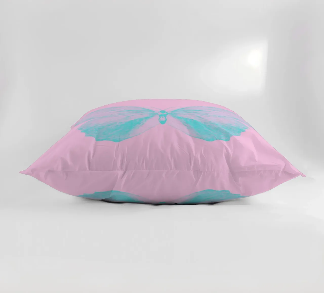 Aqua Butterfly Dream - Impression numérique esthétique rose et bleue coussin de homdeco