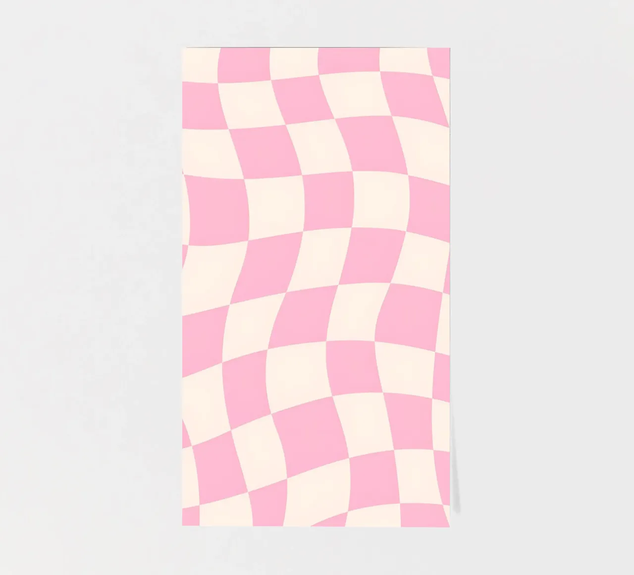 Rosa & cremefarbenes gewelltes Schachbrett - Retro-ästhetischer Druck Stickerbogen von homdeco