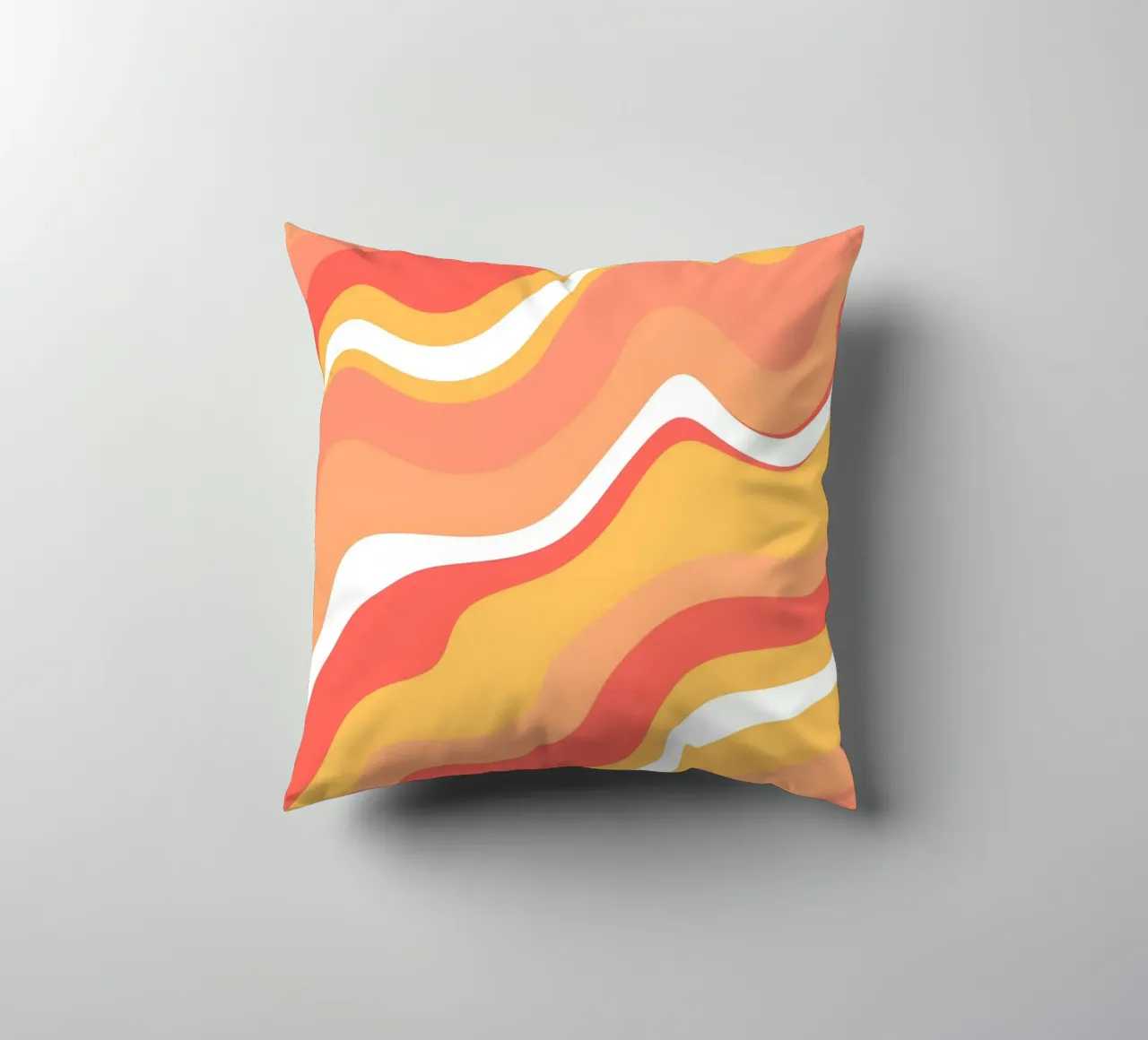 Warm Wave Abstract - Arte retrò a vortice arancione e rosa cuscino da homdeco
