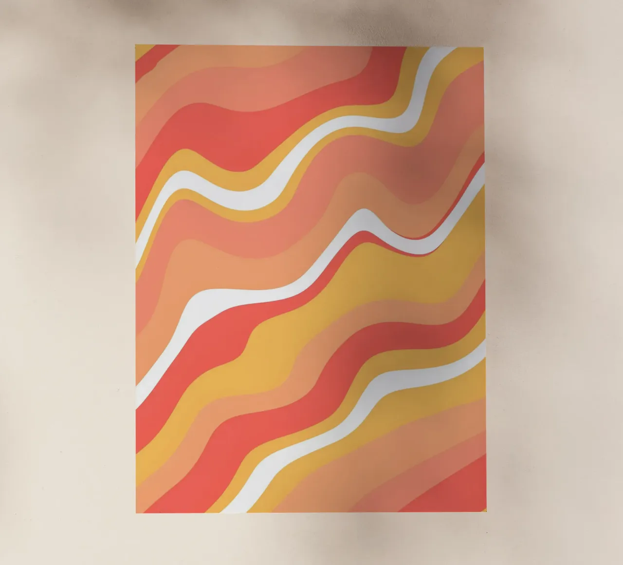 Warm Wave Abstract - Arte retrò a vortice arancione e rosa pellicola backlit da homdeco
